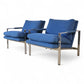 Milo Baughman for Thayer Coggin Vintage Mid Century Modern T Back Lounge Chairs c. 1960s