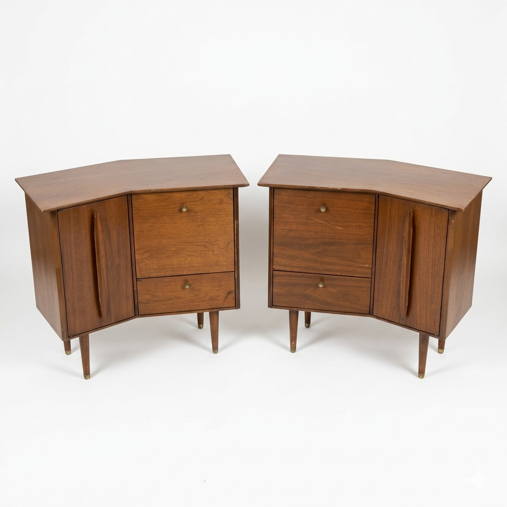 Helen Hobey Banker Vintage Mid Century Modern Pair of Nightstands c... — view 6