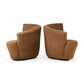 Vladimir Kagan Bilbao Pair of Post Modern Swivel Lounge Chairs c. 1980s