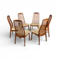 Benny Linden Set of 6 Vintage Mid Century Danish Modern Teak Dininf Chairs c. 1970s