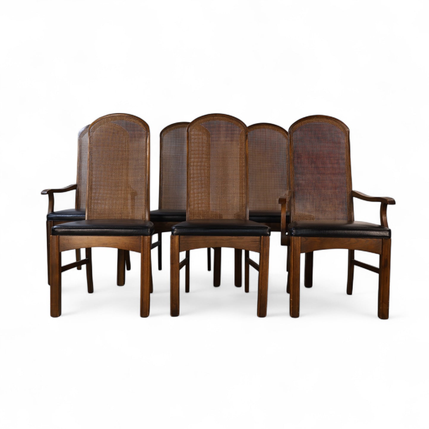 Pulaski Oceanic Vintage Brutalist Mid Century Modern Set of 6 Dining Chairs c. 1960s