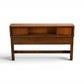 United Furniture Diamond Front Vintage Mid Century Modern Full Size Book Case Headboard c. 1960s