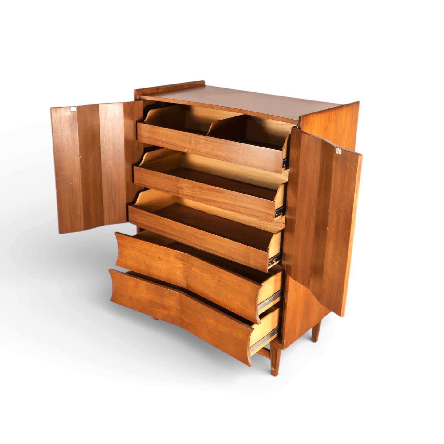 Specialty Woodcraft Inc. Vintage Mid Century Modern Highboy Dresser c. 1960s