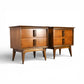 Bassett Mayan Vintage Mid Century Modern Tiki Pair of Nightstands
