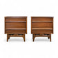 Young Manufacturing Vintage Mid Century Modern Concave Top Pair of Sculpted Nightstands c. 1960s