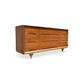 Kent Coffey Elegante Vintage Mid Century Modern 9 Drawer Lowboy Dresser c. 1960s