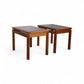 Kristiansen Thomassen Vintage Danish Mid Century Modern Teak and Smoke Glass End Tables Pair