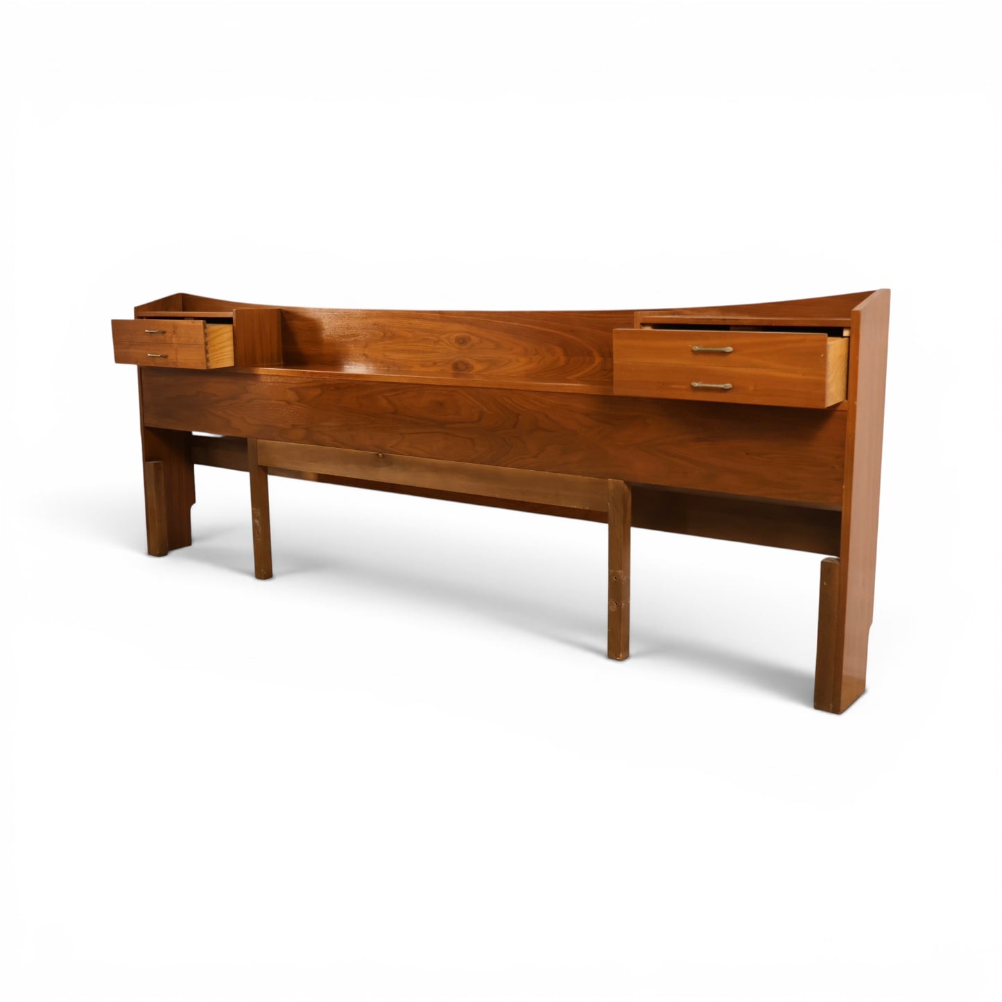 Young Manufacturing Vintage Mid Century Modern Book Case King/Queen Headboard c. 1960s