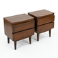 Mid Century Modern Vintage Walnut Pair of Nightstands c. 1960s
