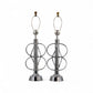 Intersecting Vintage Mid Centuey Modern Atomic Pair of Chrome Table Lamps