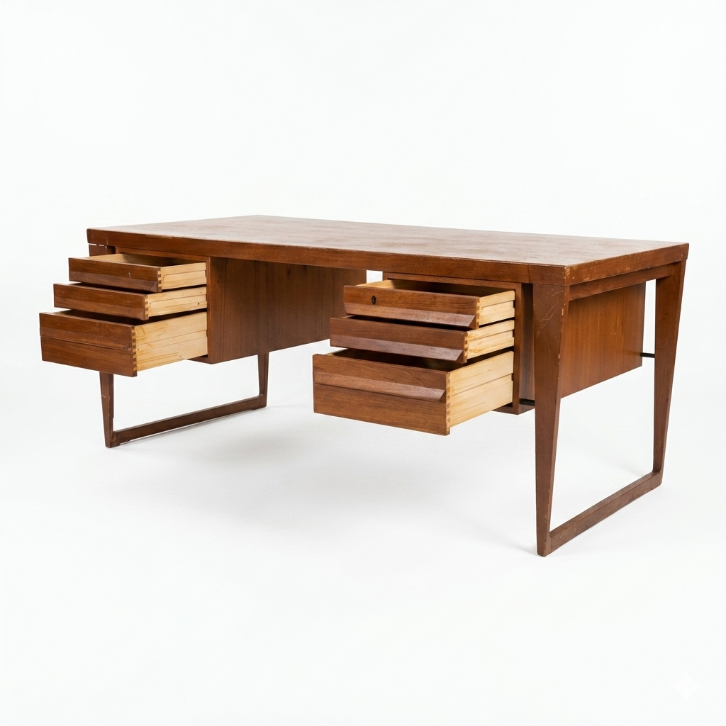 Kai Kristiansen Teak Desk Mid Century Modern Danish c. 1960s — view 6