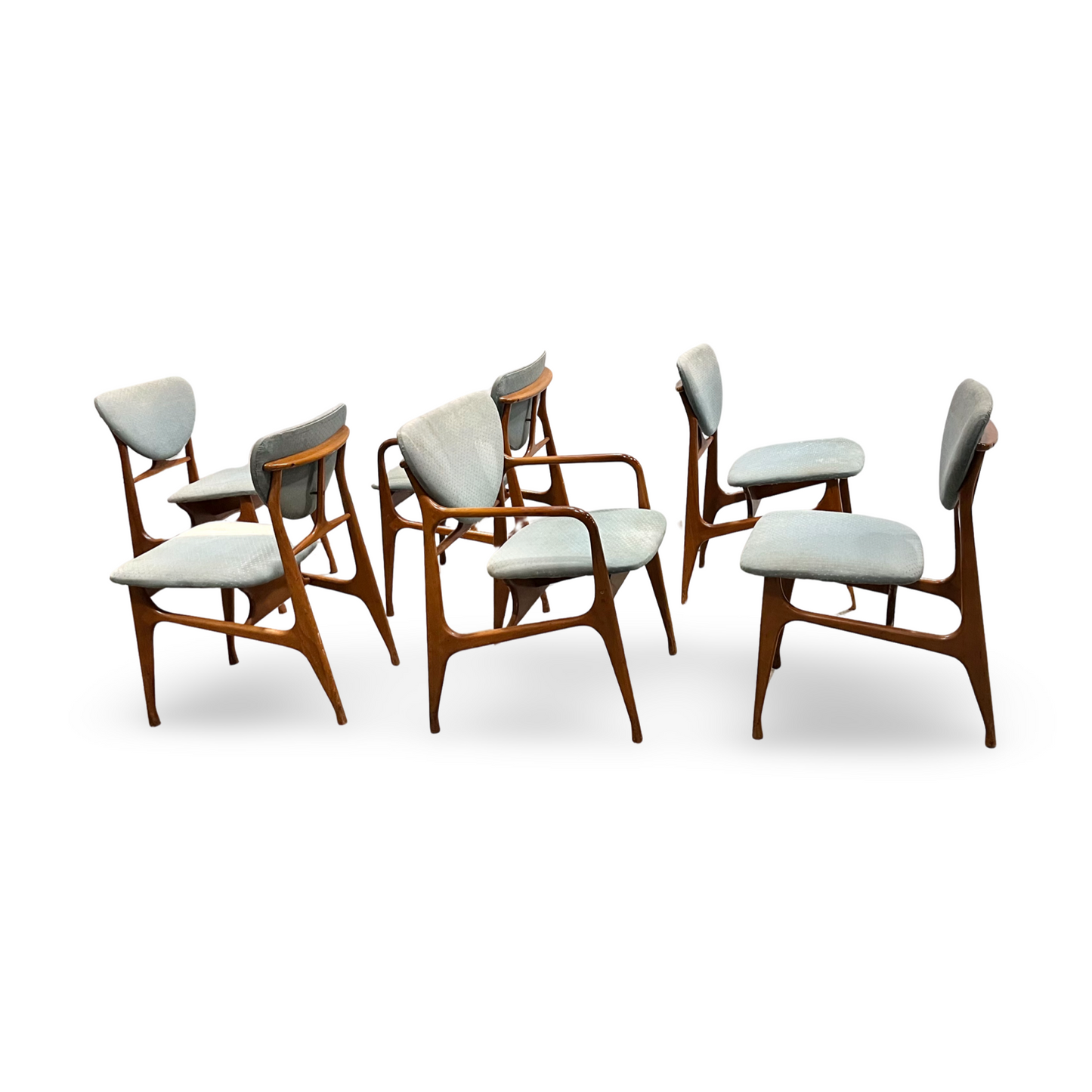 Specialty Woodcraft Vintage Danish Mid Century Modern Set of 6 Dining Chairs c. 1960s