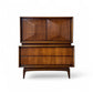 United Furniture Diamond Front Mid Century Modern Highboy Dresser c. 1960s