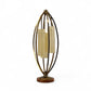 Brass and Walnut Vintage Mid Century Modern Bridcage Table Lamp c. 1960s