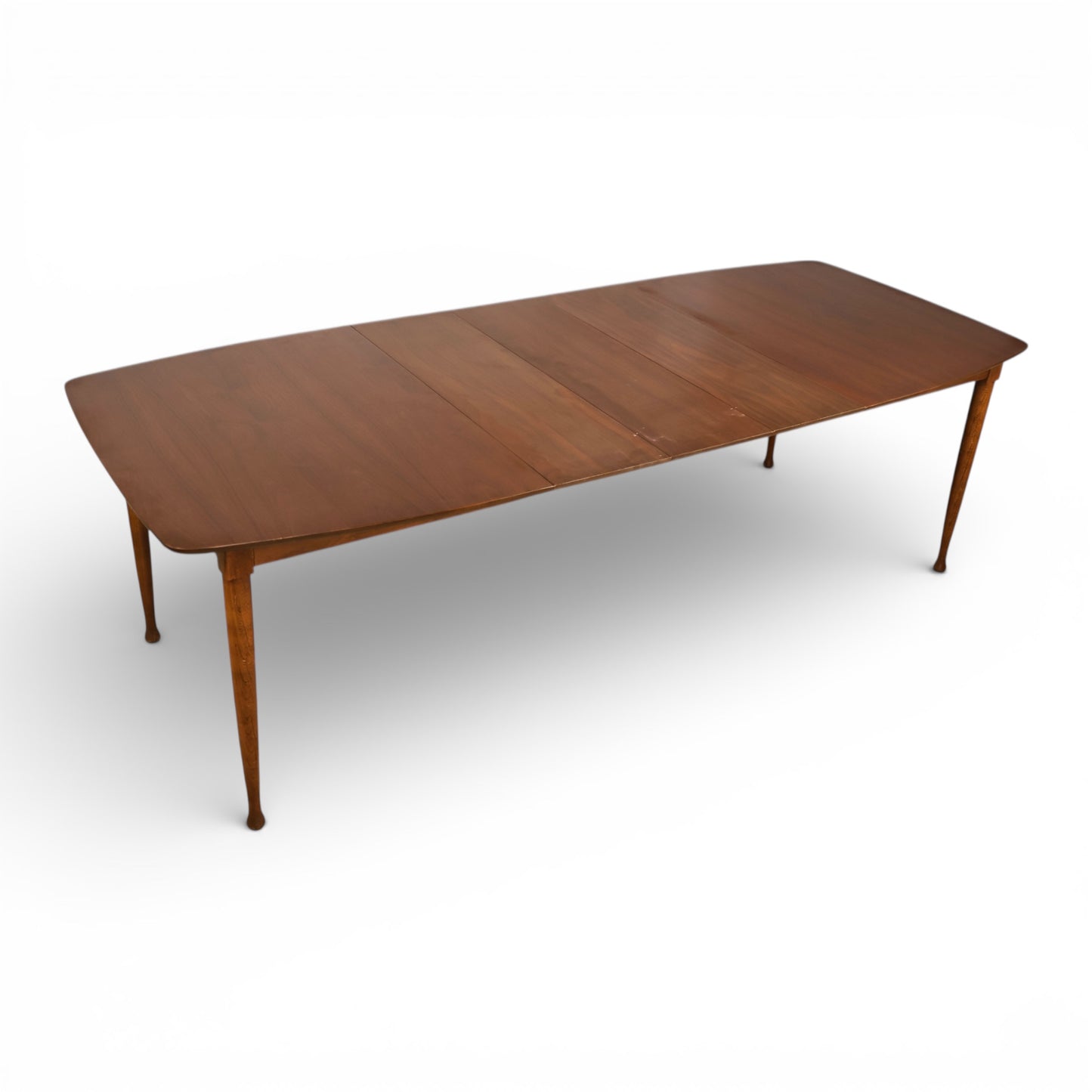 United Furniture Vintage Mid Century Modern Dining Table with 3 Leafs c. 1960s