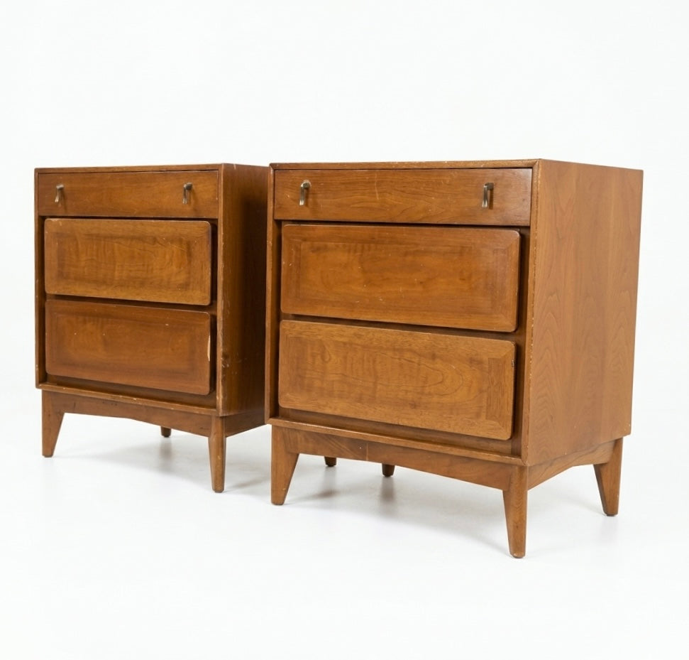 Red Lion Vintage Mid Century Modern Pair of Nightstands c. 1960s