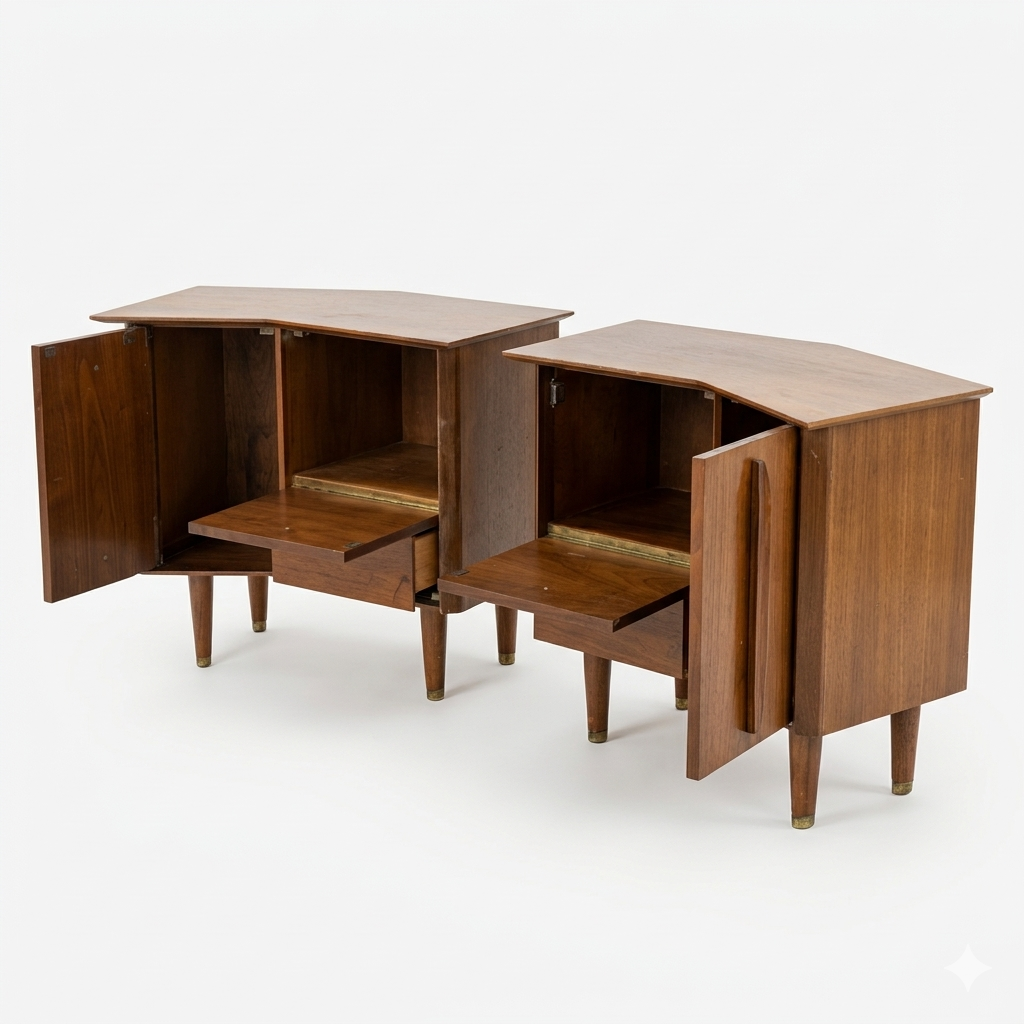Helen Hobey Baker Vintage Mid Century Modern Pair of Nightstands c. 1960s — view 16