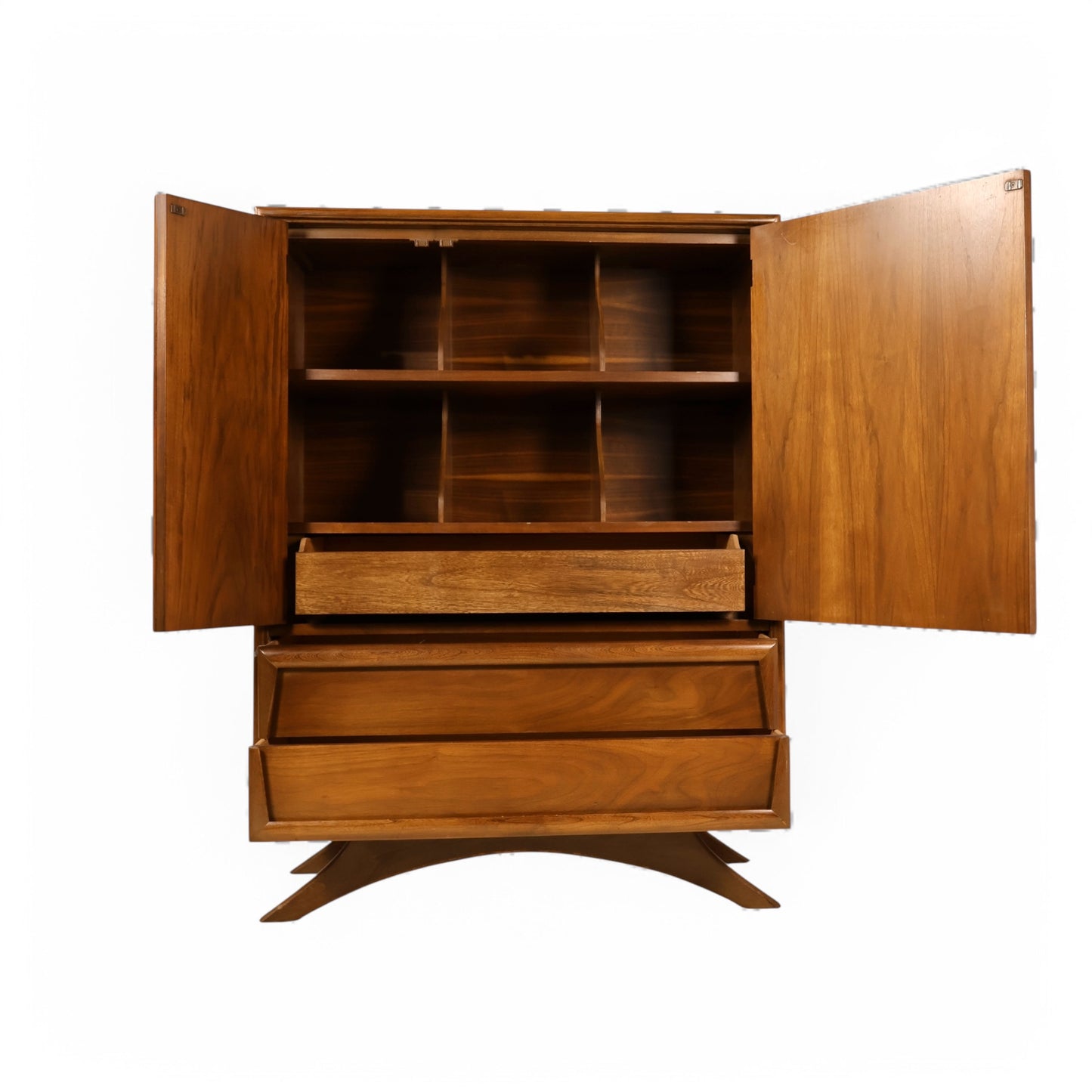 Kroehler Vintage Mid Century Modern Kagan Style Highboy Dresser c. 1960s