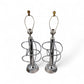 Intersecting Vintage Mid Centuey Modern Atomic Pair of Chrome Table Lamps