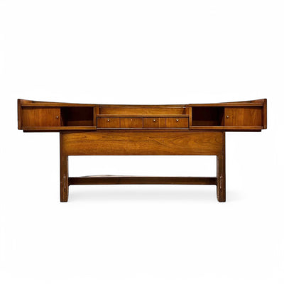 United Furniture Mid Century Modern King Queen or Full Headboard c.... — walnut construction, front view