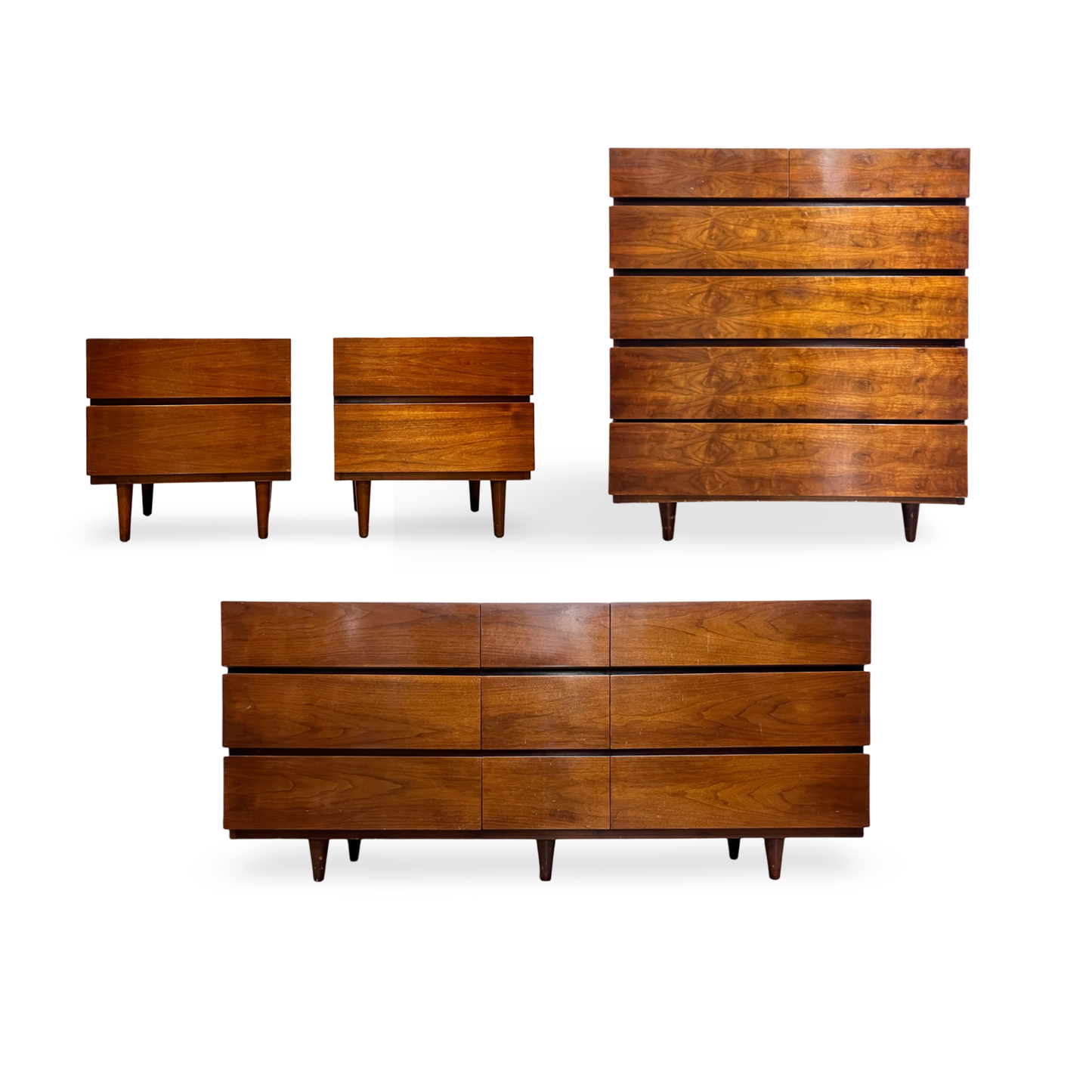 American of Martinsville 4 Piece Vintage Mid Century Modern Bedroom Set c. 1960s