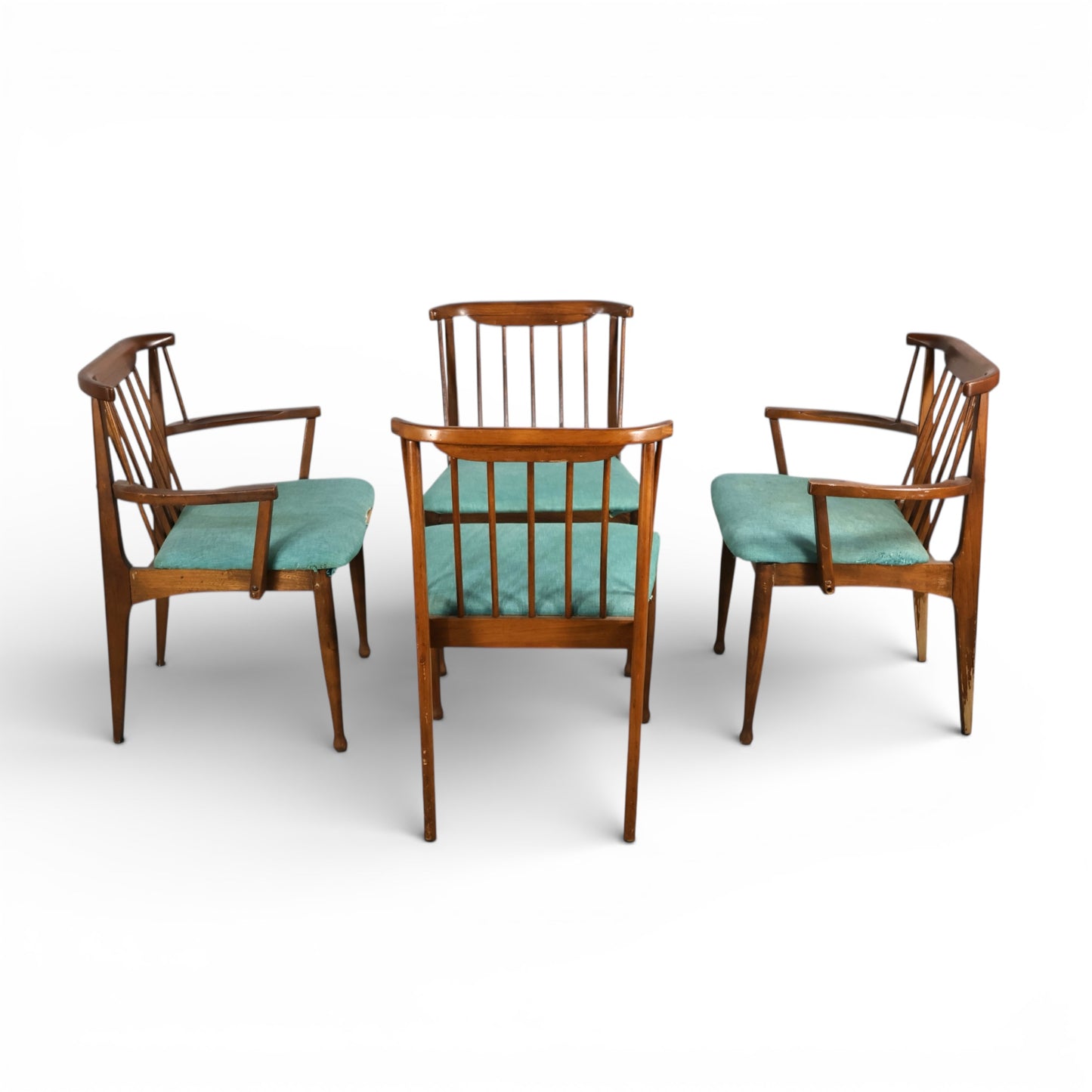 United Furniture Vintage Mid Century Modern Set of 4 Doning Chairs c. 1960s