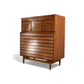 American of Martinsville Dania Collection Vintage Mid Century Modern Highboy Dresser c. 1960s