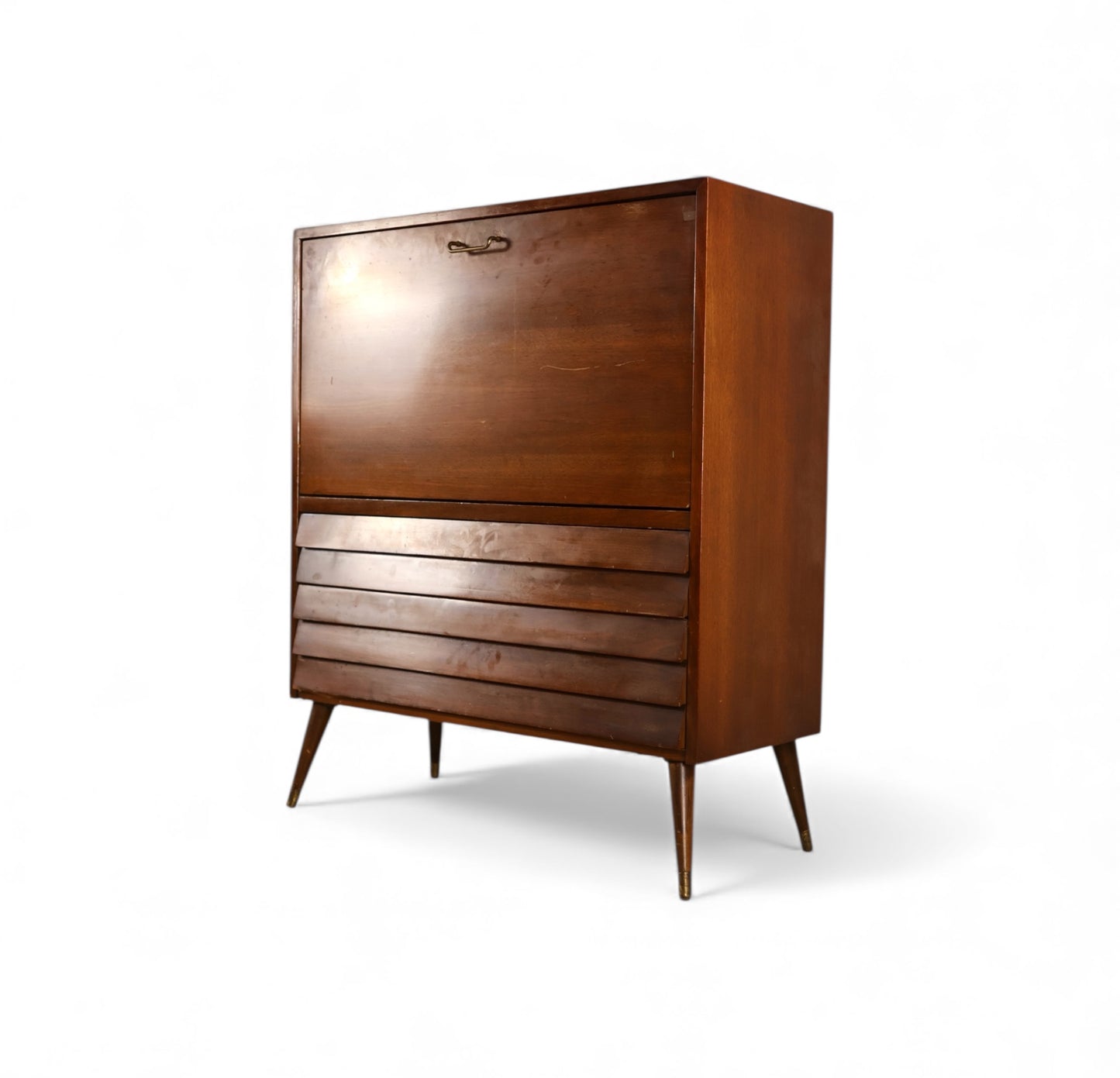 American of Martinsville Dania Collection Vintage Mid Century Modern Drop Front Secretary Desk c. 1960s