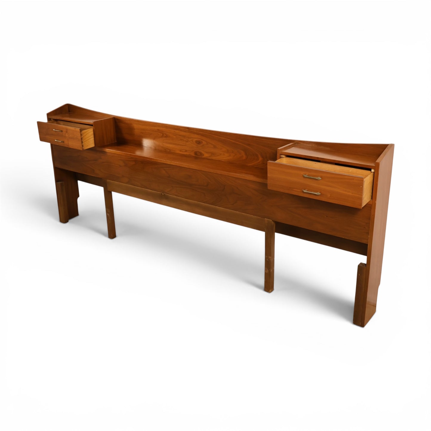 Young Manufacturing Vintage Mid Century Modern Book Case King/Queen Headboard c. 1960s
