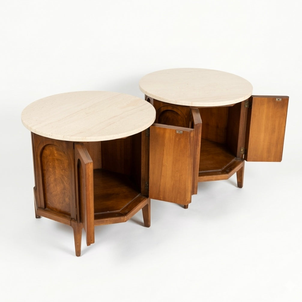 Thomasville Vintage Pair of Mid Century Modern Sculptural Round Bur... — view 10