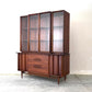 Kent Coffey Eloquence Mid Century Modern 2 Piece Concave Dimensional China Hutch Circa 1960s