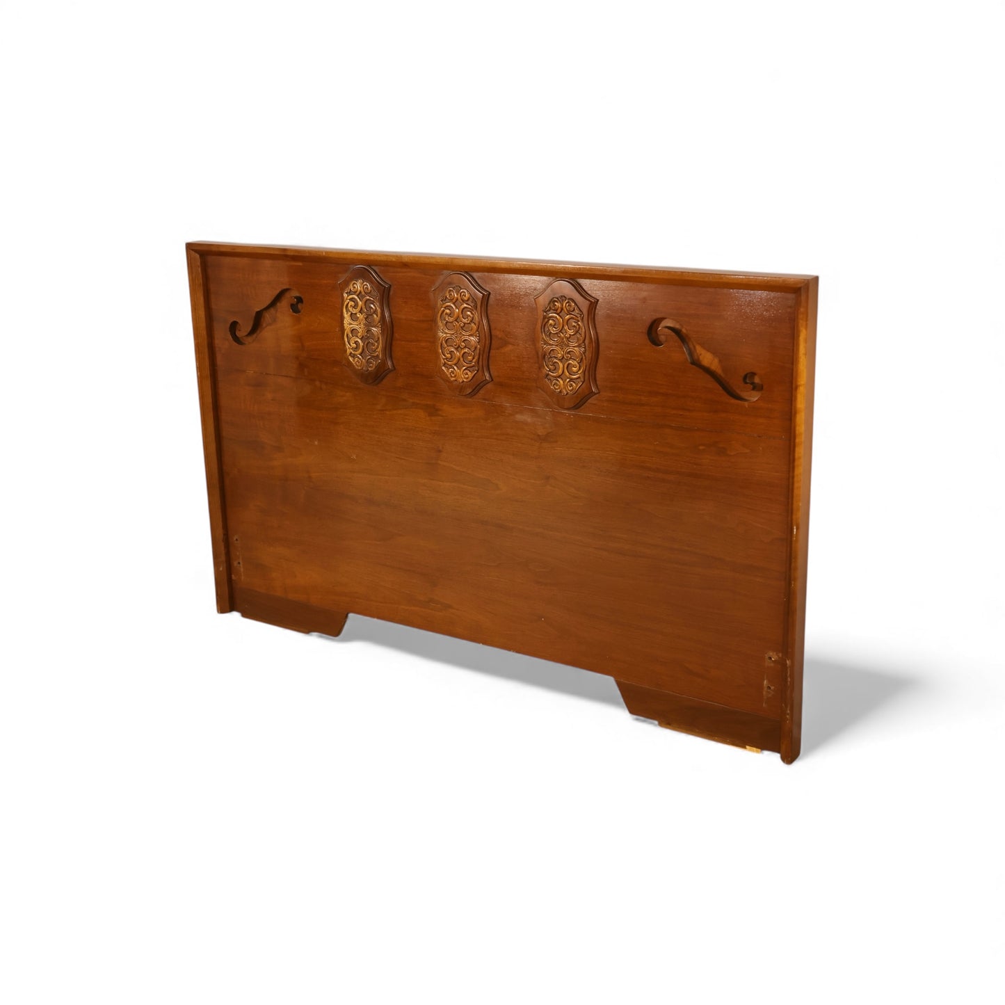 Young Manufacturing Vintage Mid Century Modern Brutalist Spanish Revival Queen Headboard c. 1960s