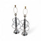 Intersecting Vintage Mid Centuey Modern Atomic Pair of Chrome Table Lamps