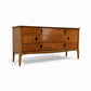 United Furniture Vintage Mid Centuet Modern 9 Drawer Keyhole Pull Lowboy Dresser c. 1960s