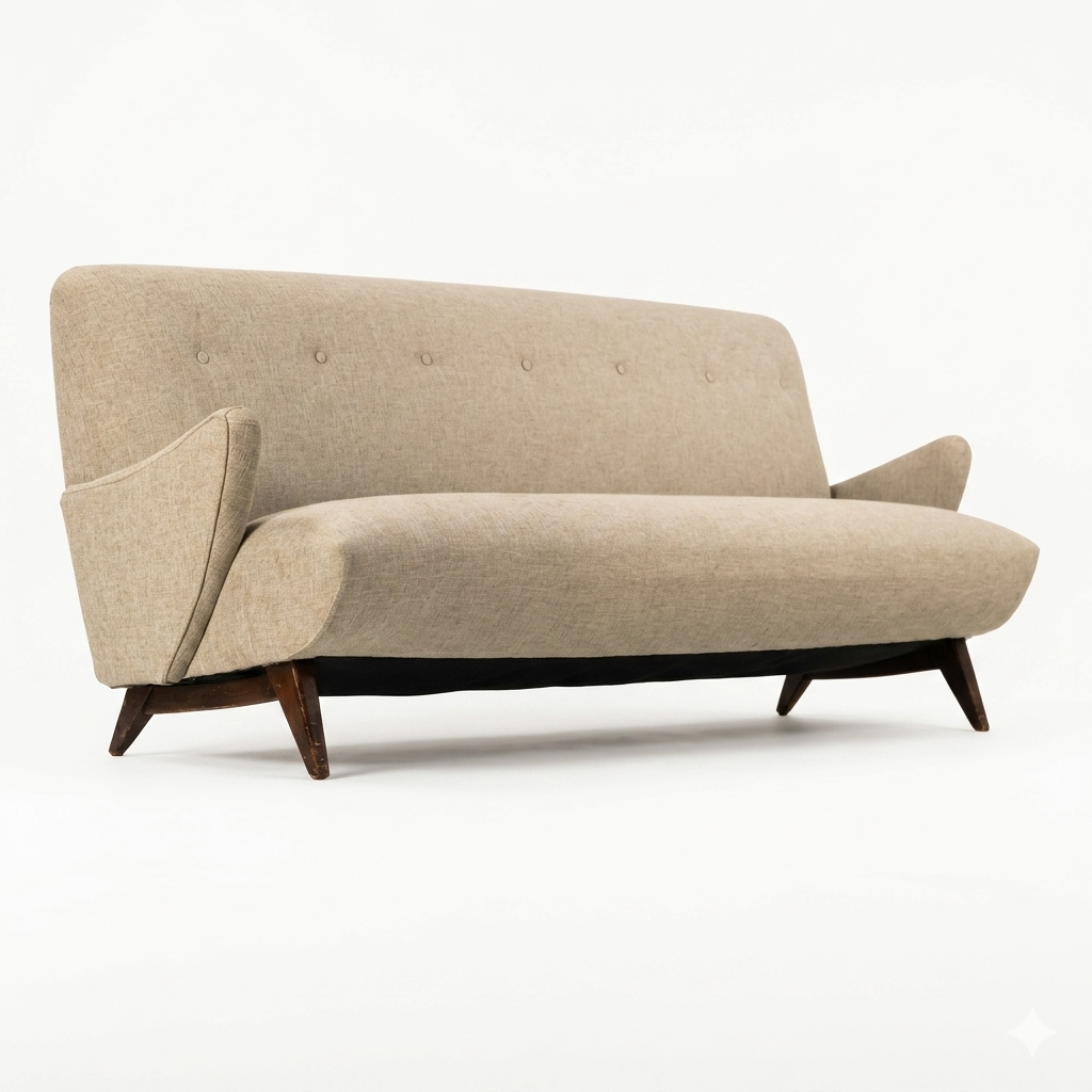 Jens Risom Model 37 Early Vintage Mid Century Modern Sofa c. 1940s