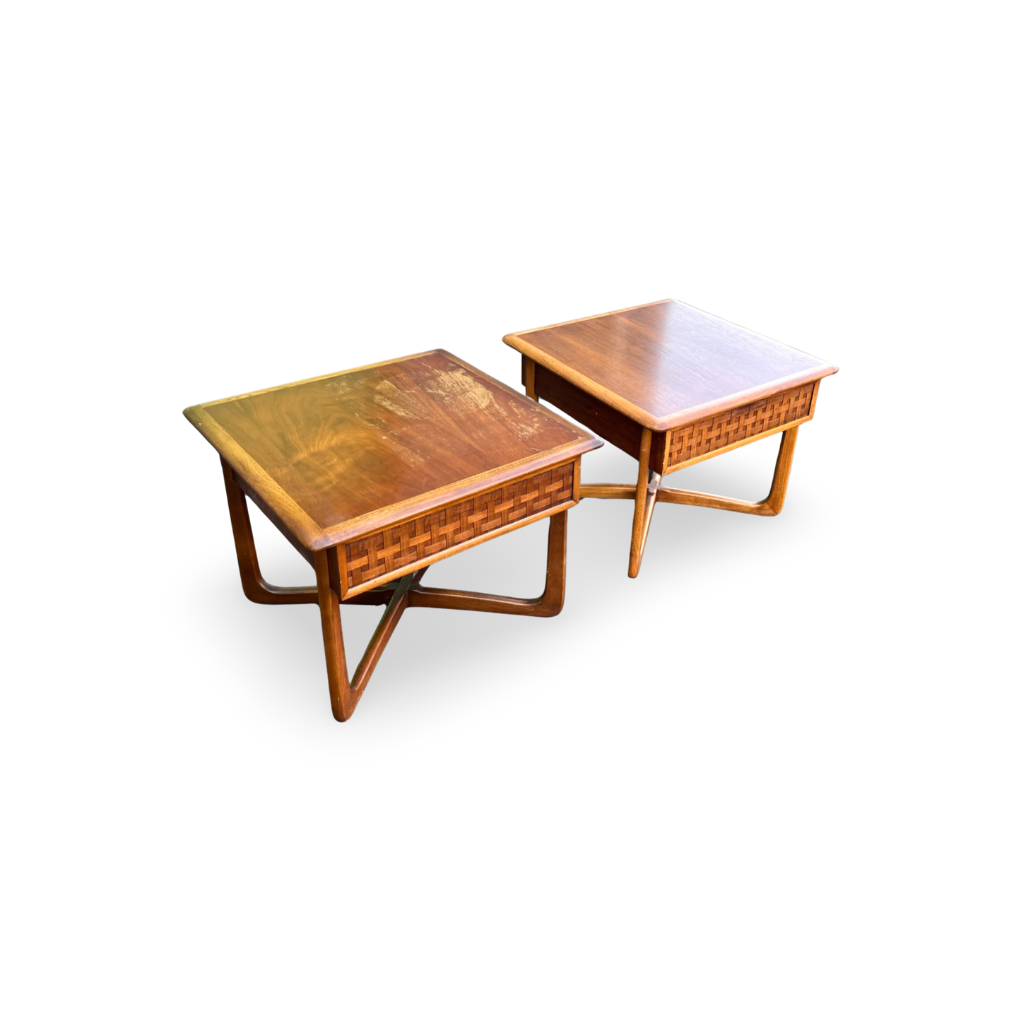 Lane Perception Vintage Mid Century Modern Pair of End Tables c. 1960s