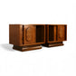 Young Manufacturing Vintage Pair of Mid Century Modern Brutalist Spanish Revival Nightstands c. 1960s
