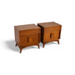 Tomlinson Pair of Vintage Mid Century Modern Burl and Walnut  Nightstands c. 1960s