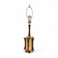 Atomic Style Vintage Mid Century Modern Brass and Walnut Fins Table Lamp c. 1960s