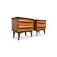 United Furniture Pair of Vintage Mid Century Modern Concave Top Nightstands c. 1960s