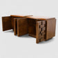 Lane Staccato Vintage Brutalist Mid Century Modern Pair of Nightstands c. 1960s