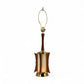 Atomic Style Vintage Mid Century Modern Brass and Walnut Fins Table Lamp c. 1960s
