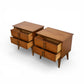 Bassett Mayan Vintage Mid Century Modern Tiki Pair of Nightstands