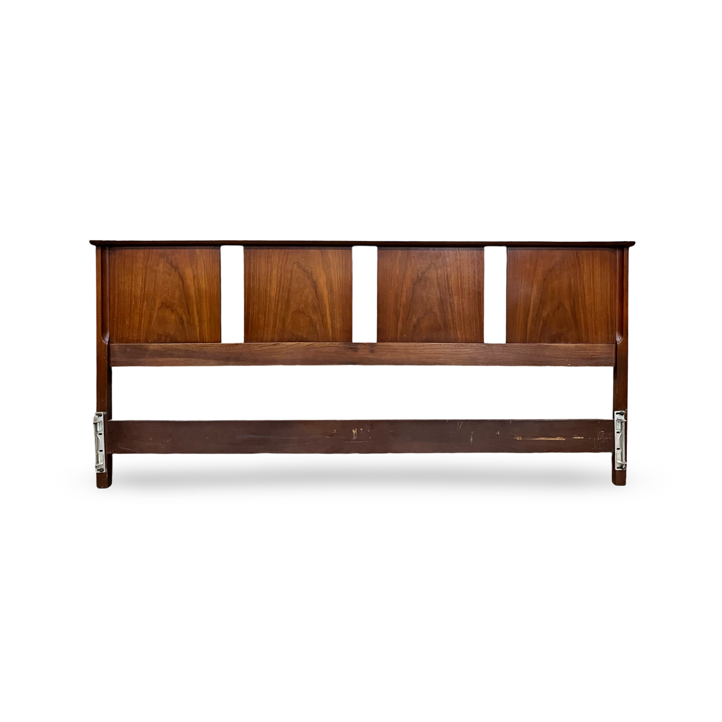 United Furniture Vintage Mid Century Modern King Size Walnut Headboard c. 1960s