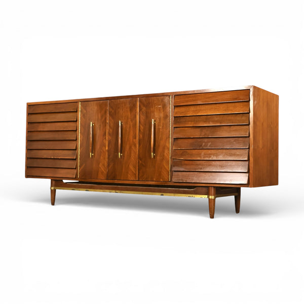 American of Martinsville Dania Collection Vintage Mid Century Moder... — walnut construction, front view