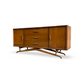 Geometric Base Vintage Mid Century Modern Lowboy Dresser or Credenza c. 1960s