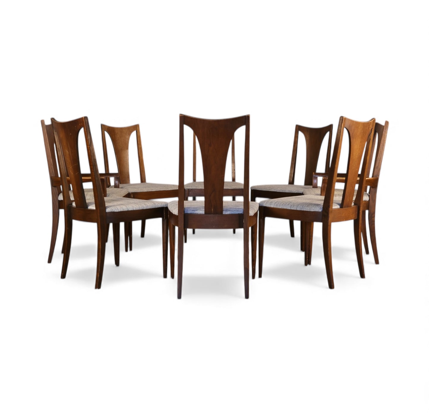 Broyhill Brasilia Set of 8 Vintage Mid Century Modern Dining Chairs c. 1960s