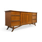 Sculpted Vintage Mid Century Modern 9 Drawer Lowboy Dresser c. 1960s