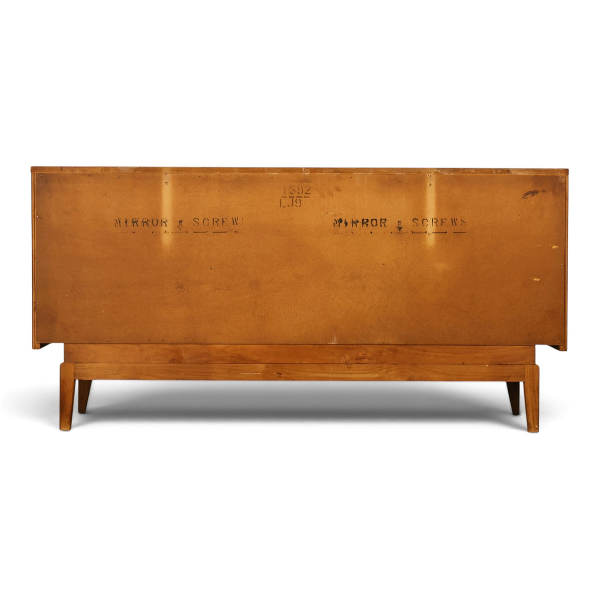 United Furniture Diamond Front Vintage Mid Century Modern Nine Drawer Lowboy Dresser c. 1960s