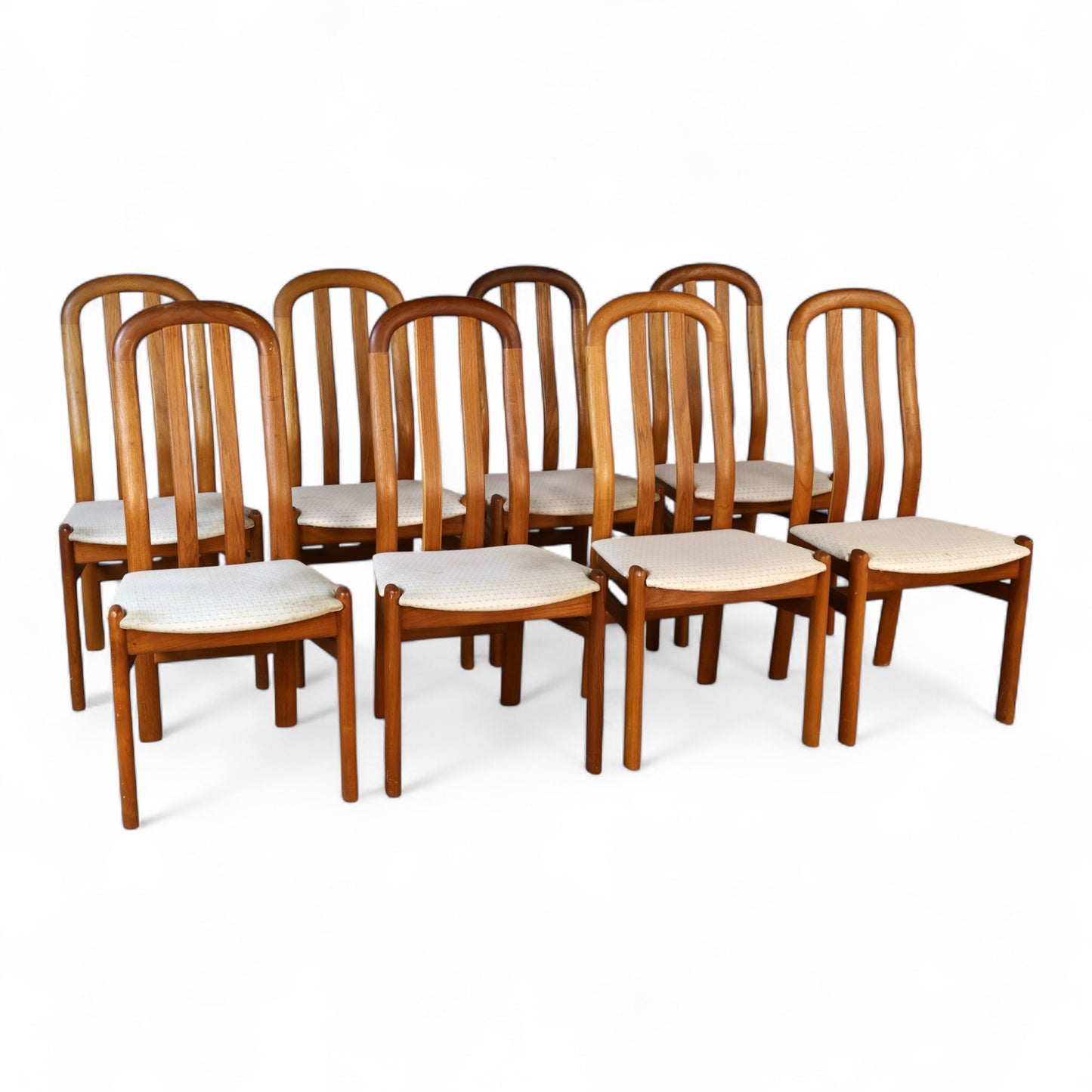 Skovby Vintage Danish Modern Set of 8 Teak Dining Chairs c. 1970s